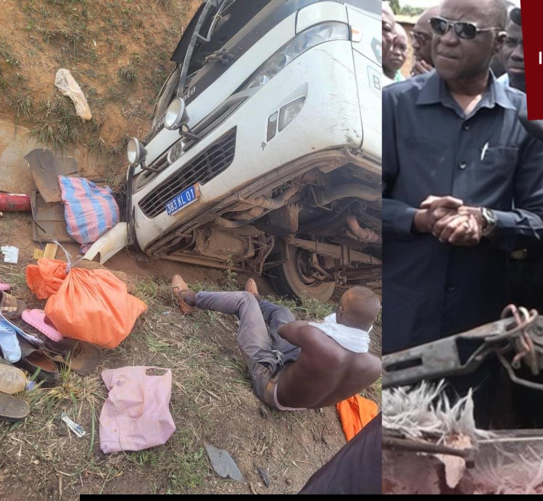 Axe N’zianouan –Toumodi : Le ministre des Transports témoin d’un accident sur l’autoroute du nord