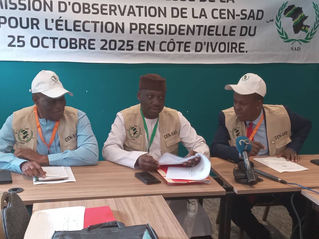 Côte d’Ivoire-Présidentielle 2025 : « Un scrutin tenu dans des conditions satisfaisantes », selon La CEN-SAD